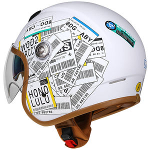 BYB/RNG autocollant blanc mat BY-717ABS3/4 visage casque de moto tout-terrain visage ouvert unisexe casque de moto - Product Image 3