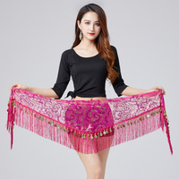 Écharpe triangulaire en maille à paillettes brillantes en jacquard gaufré Mini jupe à la taille pour vêtements de danse de scène pour filles