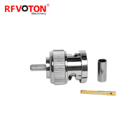 Konektor Kabel RF Lurus Crimping Tipe BNC Male M Plug Pabrik Q9 untuk Kabel Koaksial RG174 RG316 RG178 50ohm Low Loss