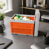 Caisse de rangement pliable avec panneau latéral transparent, boîte de rangement pliable pour la maison, organisateur de placard empilable, personnalisable
