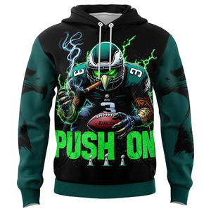 (배송 없음) DOVEARK OEM 맞춤형 승화 프린팅 미국 필라델피아 풋볼 스포츠 팀 마스코트 유니섹스 남성 풀오버 후드티 - Product Image 2