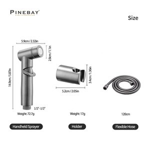 PINEBAY, бестселлер, настенный набор для ванной комнаты, серая биде, набор для женщин, ручной унитаз с шлангом - Product Image 2