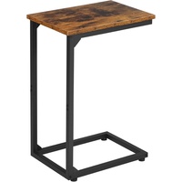 Table d'appoint moderne en bois en forme de C pour salon, à glisser sous le canapé