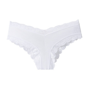 Bragas de encaje de tiro bajo sin costuras de talla grande para mujer, Tanga hueco, ropa interior transpirable con patrón sólido de seda helada, Bragas para mujer - Product Image 4