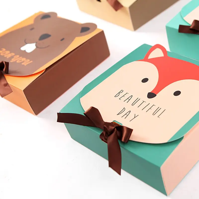 Personalizzato Carino Forma di Animale Eco-Friendly di Carta di Caramella Dolce Scatola Regalo di Imballaggio