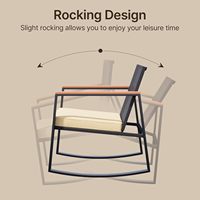 Ensemble bistro patio moderne en métal mobilier d'extérieur en osier ensembles de conversation de jardin avec table basse chaise berçante pour balcon