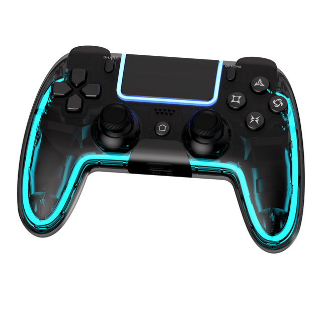 Wireless RGB Light Joystick with Vibration Motor & Back Key Programming Game Controllers