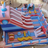 Grand château gonflable dôme avec toboggan trampoline extérieur, jouet éducatif interactif parent-enfant pour centre commercial, en PVC, pour divertissement