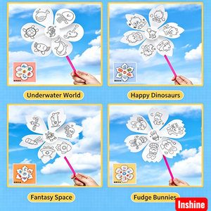 Moulins <span class=keywords><strong>à</strong></span> <span class=keywords><strong>vent</strong></span> vierges DIY pour enfants, <span class=keywords><strong>à</strong></span> colorier soi-même, kit d'artisanat, cadeaux de fête en gros - Product Image 4