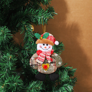 Fabric Christmas <b>Tree</b> Hanging <b>Ornaments</b> Santa Claus Reindeer Bear Snowman Pendant Plush Holiday Decor - Product Image 3