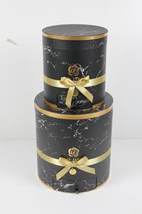 Высококачественная однотонная круглая коробка с бронзовым узором, <span class=keywords><strong>2</strong></span> подарочные коробки, круглая цветочная упаковка, Цветочная коробка с ящиком - Product Image 4