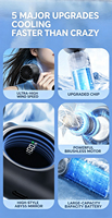 Mini ventilateur portable pliable 4000 mAh avec affichage numérique, moteur sans balais rechargeable par USB, 100 vitesses, modèle F23, humidificateur intégré