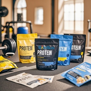 Custom Printed Biodegradable 1Kg Whey <b>Protein</b> Powder Packaging Bag Stand Pouch Aluminum Foil Ziplock for Chewing Gum Sushi Milk - Product Image 4