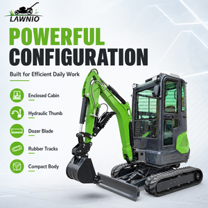 รถขุดขนาดเล็ก LAWNIO 25U พร้อมส่งออกจากสหภาพยุโรป แบบมีห้องโดยสาร รางยาง ควบคุมด้วยระบบไพล็อต เหมาะสำหรับงานฟาร์ม สวนผลไม้ ขุดร่อง รถขุดขนาดเล็กสำหรับมืออาชีพ - Product Image 2