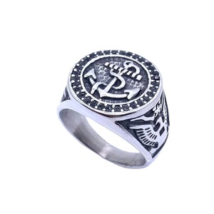 Anchor <b>Ring</b> <b>For</b> <b>Men</b> Stainless Steel Retro <b>Silver</b> Hip Hop Fashion Jewelry Gift 216019 - Product Image 5