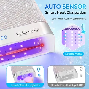 Lámpara UV para Uñas, Secador de Uñas Portátil con 4 Ajustes de Temporizador, Lámpara de Manicura Profesional con Sensor Inteligente, Secador de Luz UV - Product Image 5