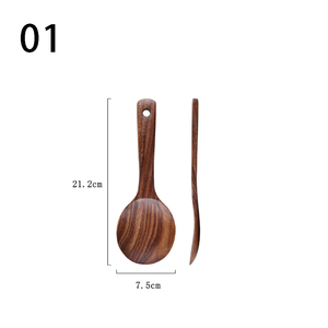 Utensili da cucina in legno aica per cucinare, ciotola in legno di acacia tagliere per formaggi Set di utensili da cucina con portautensili in legno - Product Image 5