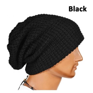 Unisex Fashion Men's Knit Baggy Beanie Winter Hat Ski Slouchy Chic Knitted hat Wool Beanie Elastic Hat for Men - Product Image 2