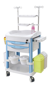 Carrito Médico Económico con Certificación CE, Carrito de Enfermería, Estación de Trabajo Ajustable de ABS para Uso Médico, Carrito de Emergencia - Product Image 5