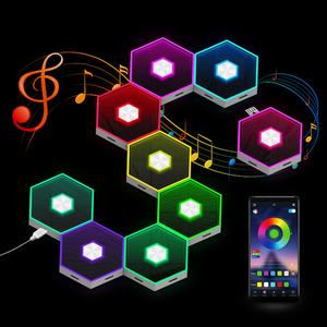 Luz LED Hexagonal Inteligente Multicolor RGB para Decoración de Habitaciones, Techos de Talleres o Salas de Juego - Product Image 1