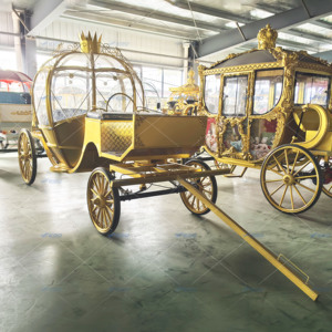 Chariot de balade électrique doré en forme de citrouille, sans chevaux, pour défilés et visites royales, modèle Cendrillon - Product Image 6
