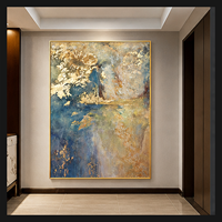 Impression d'art mural abstrait Arbre Doré, Décoration intérieure, Image de forêt neutre et chaleureuse pour hall d'hôtel, bureau, intérieurs modernes