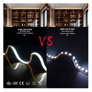 Bande LED flexible intelligente avec télécommande, bande lumineuse COB, 384 LED/m, 10 W/M, IP20, corps en cuivre, pas de chute de tension, RA90, 8 mm, bande sans tache - Product Image 3