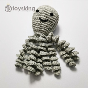 Juguete <span class=keywords><strong>Mordedor</strong></span> de Pulpo de Algodón Orgánico, Juguete de Ganchillo <span class=keywords><strong>Amigurumi</strong></span> Suave para Bebés, Juguete para Infantes - Product Image 6
