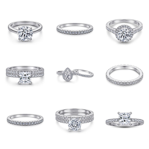 للبيع بالجملة خواتم فضة مجوهرات نسائية مطلية بالذهب الأبيض خالية من الزيركونيا خاتم زفاف فضي إسترليني - Product Image 2