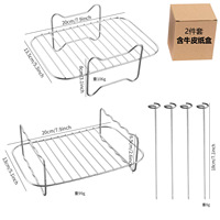 Yolecen Custom Multifunktion ale Rechteck Wieder verwendbare Luft fritte use Zubehör Set 6 Stück mit Grills pieß Rack für Geschirr & Pfannen