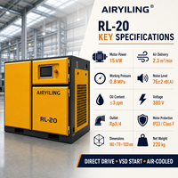 Compresseur d'air à vis VSD 15 kW 20 CV à entraînement direct haute efficacité, système de machinerie industrielle