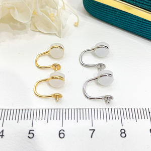 21732 Argent S925 Accessoires de perles DIY Boucles d'oreilles à clip tendance Perles de 6-9 mm Plateau vide pour boucles d'oreilles 21732 DIY Perles - Product Image 3