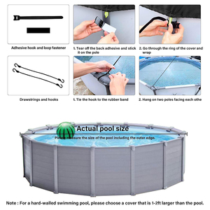 Couvertures de <span class=keywords><strong>piscine</strong></span> d'hiver industrielles <span class=keywords><strong>en</strong></span> gros Vectus OEM 420D Oxford 15FT, imperméables, <span class=keywords><strong>avec</strong></span> bande réfléchissante <span class=keywords><strong>en</strong></span> PVC laminé - Product Image 3