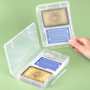 SUNSHING Boîtes transparentes légères pour cartes de poker, boîtes à cartes Uno, supports de jeu transparents, double boîte en plastique pour 2 jeux de cartes à jouer - Product Image 1