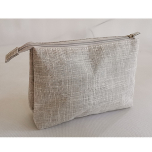 Pochette à crayons et sac cosmétique personnalisé en jute écologique avec fermeture éclair et design en toile - Product Image 1