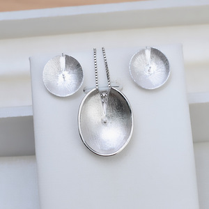 Colgante Grande de Concha Sólida de Plata S925 con Aretes de Perla, Bandeja de Accesorios para DIY 1385 de la Colección de Componentes de Joyería - Product Image 1