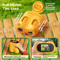 Kids Learning Microscope Telescope Combo 1000x Magnifying for Micro-Biology 10x for Nature Observation Gift Set Kids Microscope