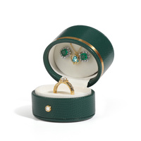 Kreative Anzeige Luxus personal isierte weiße Pappe Acryl Holz Hochzeit Vintage benutzer definierte schwarze Schmuck Ring und Box