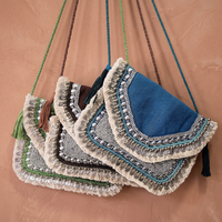 Nouveau design Sac bandoulière artisanal Hippie Bohème pour femme, décontracté, pour voyage et festival, sac hobo à franges, sacoche bohème