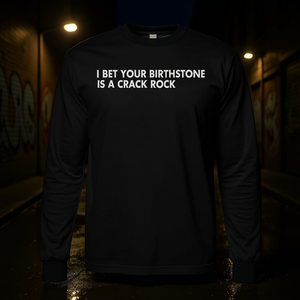 Je parierais que votre pierre de naissance est un t-shirt à manches longues en tissu effet pierre craquelée. - Product Image 3