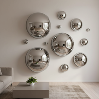 Sculpture murale abstraite 3D en acier inoxydable, style Art Déco, argentée, décoration de fond pour anniversaire, personnalisable