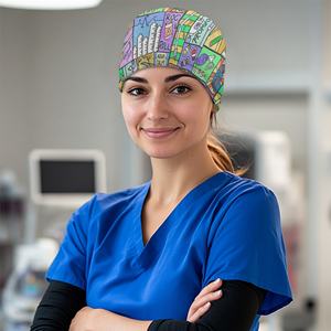 Gorro de operación Gorros Enfermera Sudor Absorbente Envoltura de cabeza Quirúrgico Anti Sucio Algodón Sala DE OPERACIONES Impresión Sombrero suave Regalo - Product Image 5