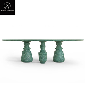 Tùy Chỉnh Châu Âu Đơn Giản Thiết Kế Mới Ba Mạnh mẽ Bằng Đá Cẩm Thạch Cột Bàn Ăn Với Ghế Đặt Hiện Đại Sang Trọng Hình Bầu Dục Bàn Ăn - Product Image 6