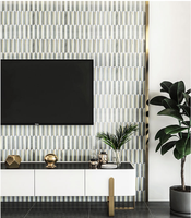 Salle de bain Bianco Dolomite Moderne Hexagone Poli Mosaïque Carreau Écologique Imperméable Marbre Blanc pour Mur et Sol