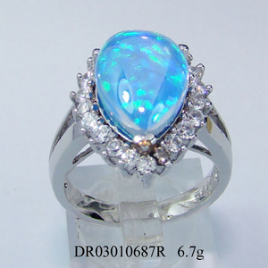 Monili di modo Blu Opale Anelli D'argento con la CZ DR032853R delle Disegni per la <span class=keywords><strong>Ragazza</strong></span> - Product Image 4