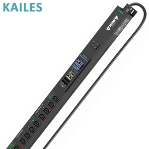 Интеллектуальный блок распределения питания KAILES (KLS) K55 серии ZD, 32А, однофазный, 16 розеток C13 (защита от падения) + 2 автоматических выключателя, 200-240В переменного тока, промышленный, черный - Product Image 3