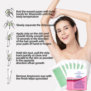 Marque privée oem Épilation rapide des corps et des jambes en une seconde bandes de cire 40ct en papier et lingettes 6ct pour le corps pour hommes et femmes - Product Image 4