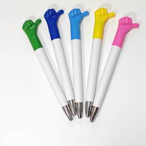 Bút bi hình cử chỉ hoạt hình sáng tạo, nhiều màu mực, viết êm, thân nhựa, xoay ngón tay cái - Product Image 2