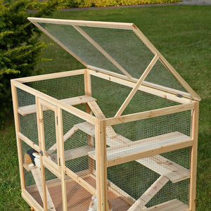 Gabbia Moderna per Criceti e Conigli di Grandi Dimensioni, Rack per Allevamento a Due Piani in Legno - Product Image 4