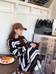 Maglioni invernali di alta qualità a <span class=keywords><strong>maglia</strong></span> lunga lunga e spessa Casual Pullover larghi Maxi <span class=keywords><strong>maglia</strong></span> coreana maglione abiti da donna - Product Image 5